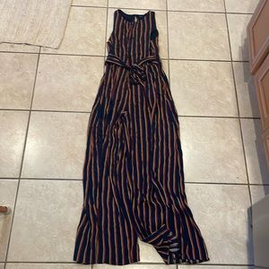 Anthropologie striped jumpsuit